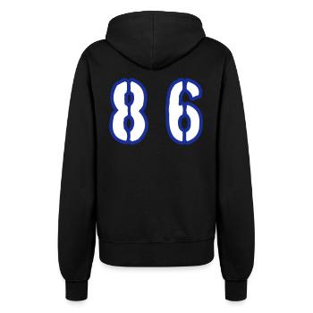 86 Number Symbol - Women’s Hooded Jacket - black - Back - Maraike (178cm)
