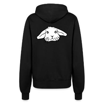 Hase Kaninchen Häschen Nagetier Kleintier niedlich - Frauen Kapuzenjacke - Schwarz - Hinten - Maraike (178cm)