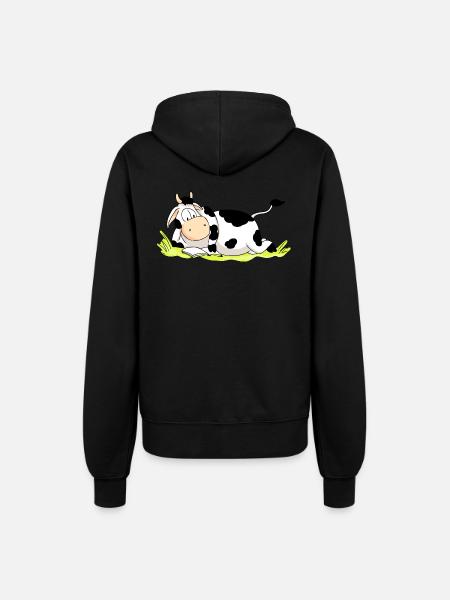 Reading Cow - Frauen Kapuzenjacke - Schwarz