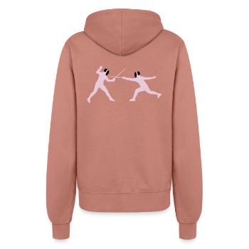 fechter_2c - Frauen Kapuzenjacke - Altrosa - Hinten - Maraike (178cm)