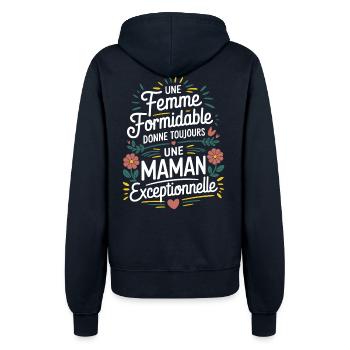 Femme Formidable donne une Maman Exceptionnelle - Veste à capuche Femme - marine - Dos - Maraike (178cm)