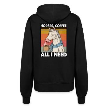 Lustiges Pferd Kunst Pferdebesitzer Pferde Kaffee - Frauen Kapuzenjacke - Schwarz - Hinten - Maraike (178cm)