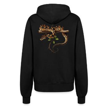 Königspython Schlangen Liebhaber Terrarium Python - Frauen Kapuzenjacke - Schwarz - Hinten - Maraike (178cm)