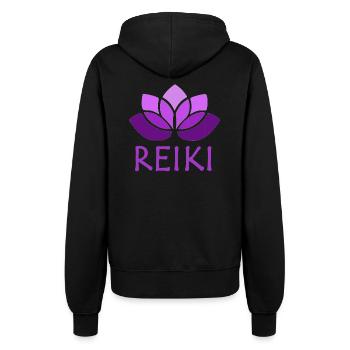 reiki lila - Frauen Kapuzenjacke - Schwarz - Hinten - Maraike (178cm)