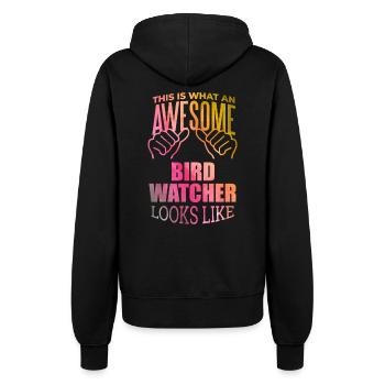 Bird Watching - Women’s Hooded Jacket - black - Back - Maraike (178cm)