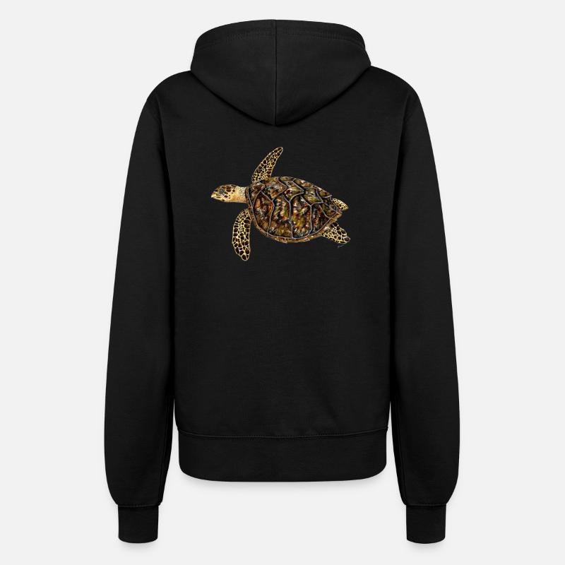 Hawksbill turtle - Hawksbill turtle Tortue imbriquee - Women’s Hooded Jacket - black