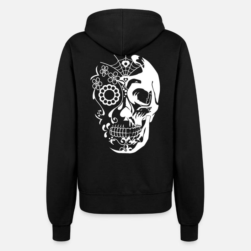 Skull White - Women’s Hooded Jacket - black