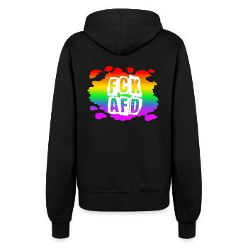 Stop AfD contre la droite, la démocratie, la diversité, la gauche - Veste à capuche Femme - noir - Dos - Maraike (178cm)