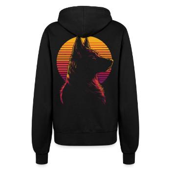 Deutscher Schäferhund Silhouette Vintage - Frauen Kapuzenjacke - Schwarz - Hinten - Maraike (178cm)
