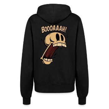 Schreiender Cartoon Totenkopf mit offenem Mund - Frauen Kapuzenjacke - Schwarz - Hinten - Maraike (178cm)
