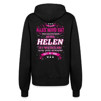Alles wird gut denn Helen Ist da Outfit - Frauen Kapuzenjacke - Schwarz - Hinten - Maraike (178cm)