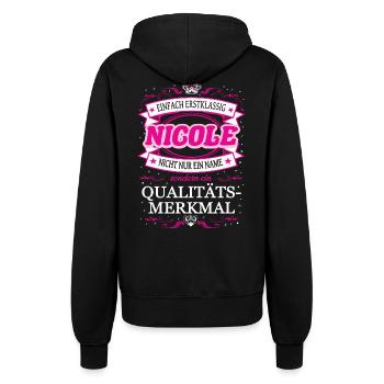 Qualitätsmerkmal Nicole einfach Erstklassig - Frauen Kapuzenjacke - Schwarz - Hinten - Maraike (178cm)
