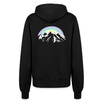 Regenbogen und Berge - Frauen Kapuzenjacke - Schwarz - Hinten - Maraike (178cm)