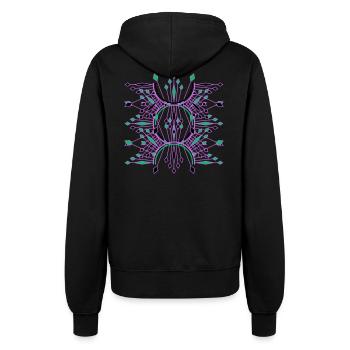 Designer clothes and tote bags, chic and unique style. - Women’s Hooded Jacket - black - Back - Maraike (178cm)