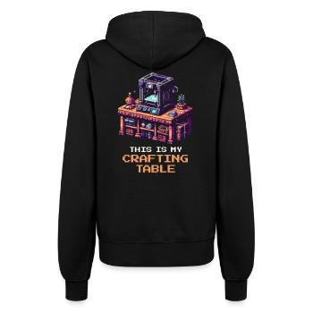 3D-Druck Crafting Table | Druckbett Setup - Frauen Kapuzenjacke - Schwarz - Hinten - Maraike (178cm)