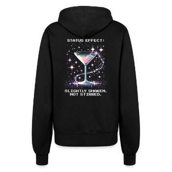 Status: Slightly Shaken | Bond Approved Cocktails - Frauen Kapuzenjacke - Schwarz - Hinten - Maraike (178cm)