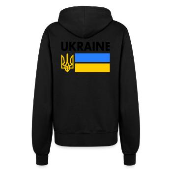 Ukraine - Frauen Kapuzenjacke - Schwarz - Hinten - Maraike (178cm)