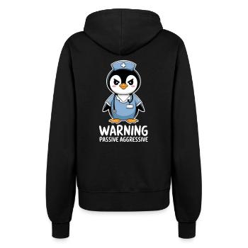Warnung Passiv Aggressiver Pinguin - Frauen Kapuzenjacke - Schwarz - Hinten - Maraike (178cm)