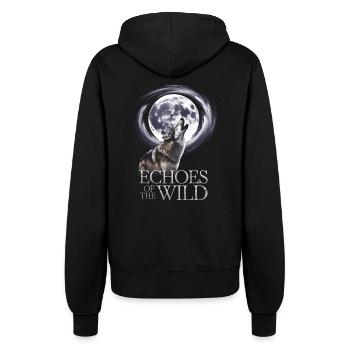 Echos Der Wildnis Wolf Und Mond - Frauen Kapuzenjacke - Schwarz - Hinten - Maraike (178cm)