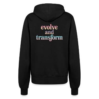 Evolve And Transform Inspirierende Spiritualität - Frauen Kapuzenjacke - Schwarz - Hinten - Maraike (178cm)