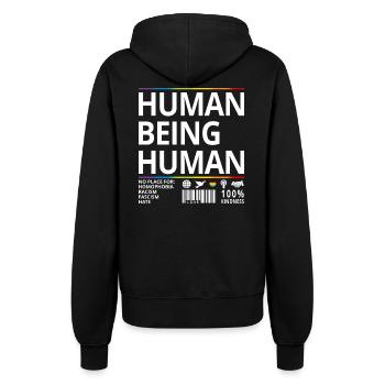 LGBTQ+ Human Being Human Pride Month - Frauen Kapuzenjacke - Schwarz - Hinten - Maraike (178cm)