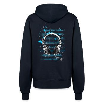 musikalische Kopfhörer - Frauen Kapuzenjacke - Navy - Hinten - Maraike (178cm)