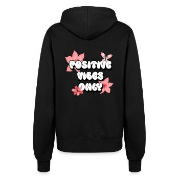Positive Vibes Only Positive Affirmations Pink - Women’s Hooded Jacket - black - Back - Maraike (178cm)