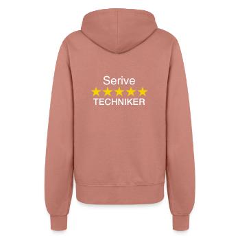 Service Techniker weiss - Frauen Kapuzenjacke - Altrosa - Hinten - Maraike (178cm)
