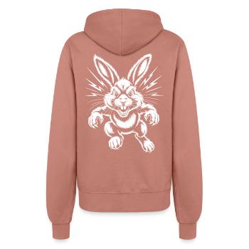 Aggressive Rabbit - Women’s Hooded Jacket - dusky rose - Back - Maraike (178cm)