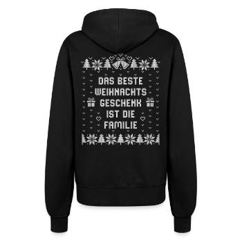 Das beste Weihnachtsgeschenk ist die Familie - Frauen Kapuzenjacke - Schwarz - Hinten - Maraike (178cm)