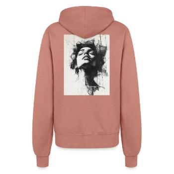 Banksy Gesicht - Abstrakte Frau - Zeichnung - Frauen Kapuzenjacke - Altrosa - Hinten - Maraike (178cm)