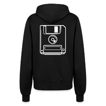 Retro Floppy Disk - Women’s Hooded Jacket - black - Back - Maraike (178cm)