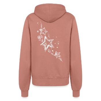 Water splash, Sterne mit Tribal aus Wassertropfen - Frauen Kapuzenjacke - Altrosa - Hinten - Maraike (178cm)