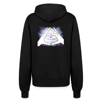 Hands form a heart. I am wonderful - Women’s Hooded Jacket - black - Back - Maraike (178cm)