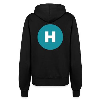Letter - H - Women’s Hooded Jacket - black - Back - Maraike (178cm)