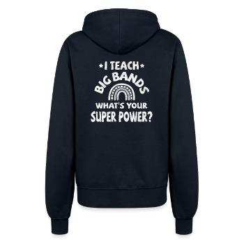 I teach Big Bands, what's your super power? - Frauen Kapuzenjacke - Navy - Hinten - Maraike (178cm)