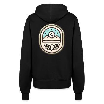 Einfache Abzeichen-Design-Soft-Illustration - Frauen Kapuzenjacke - Schwarz - Hinten - Maraike (178cm)