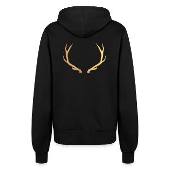 Hirsch or - bois de cerf - Veste à capuche Femme - noir - Dos - Maraike (178cm)