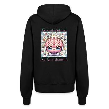 Overstimulated – Cute Brain Design - Frauen Kapuzenjacke - Schwarz - Hinten - Maraike (178cm)