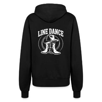 Line Dance mein Hobby - meine Passion - mein Ding - Frauen Kapuzenjacke - Schwarz - Hinten - Maraike (178cm)