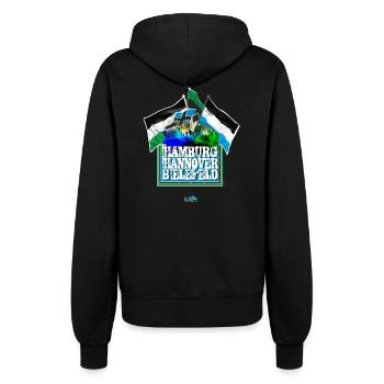 Hamburg - Hannover - Bielefeld - Frauen Kapuzenjacke - Schwarz - Hinten - Maraike (178cm)