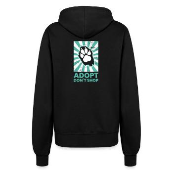 Animal Rescue Adopt Don't Shop Dog Paw Vintage - Frauen Kapuzenjacke - Schwarz - Hinten - Maraike (178cm)