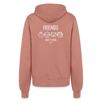 Friends Not Food #vegan - Women’s Hooded Jacket - dusky rose - Back - Maraike (178cm)