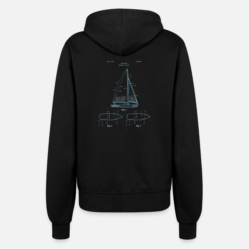 Blueprint sailing sailboat sailing ship gift - Women’s Hooded Jacket - black