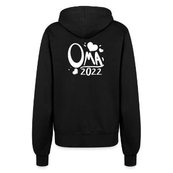Oma 2022 - Werdende Oma - Frauen Kapuzenjacke - Schwarz - Hinten - Maraike (178cm)