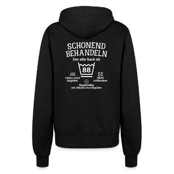 Schonend Behandeln Geschenk 88. Geburtstag Sack - Frauen Kapuzenjacke - Schwarz - Hinten - Maraike (178cm)