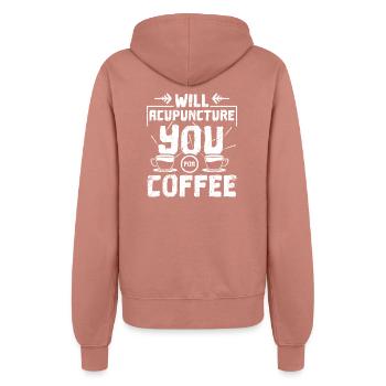 Vous acupuncturera-t-elle pour le café - Veste à capuche Femme - rose poudré - Dos - Maraike (178cm)