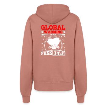 Global warming is not fake newas - Frauen Kapuzenjacke - Altrosa - Hinten - Maraike (178cm)