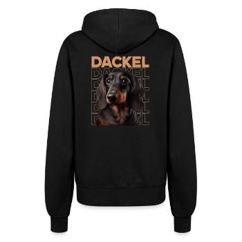Rauhaardackel Dachshund Hund Hunde Welpe Dackel - Frauen Kapuzenjacke - Schwarz - Hinten - Maraike (178cm)