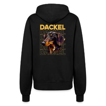 Rauhaardackel Dachshund Hund Hunde Welpe Dackel - Frauen Kapuzenjacke - Schwarz - Hinten - Maraike (178cm)